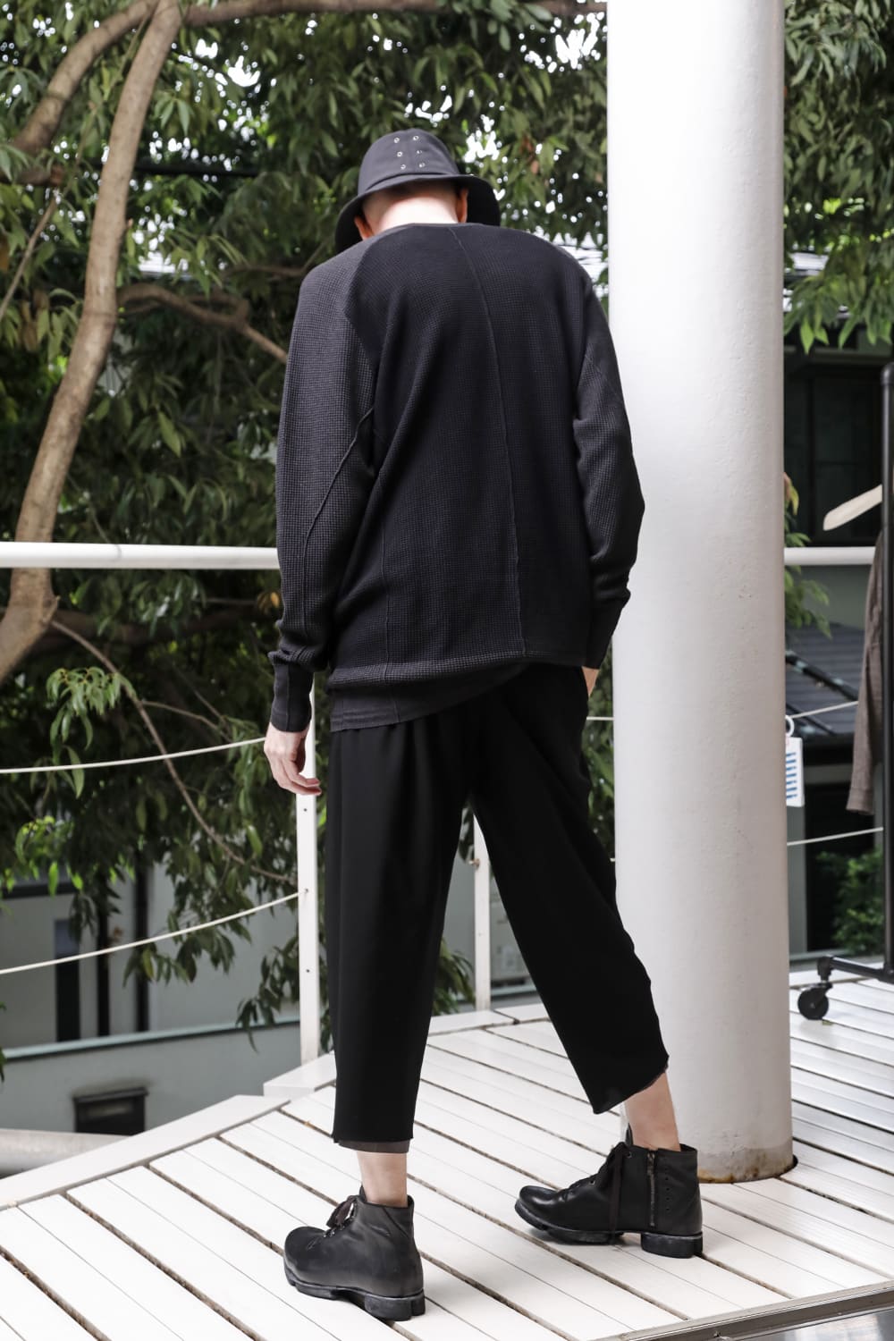 Knit long sleeve cotton / silk / linen