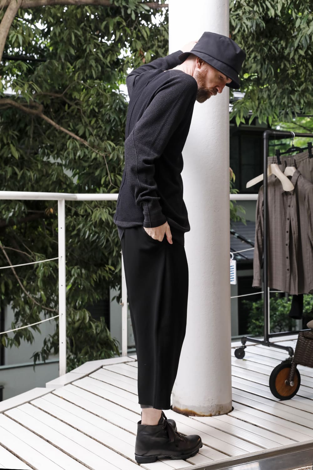 Knit long sleeve cotton / silk / linen