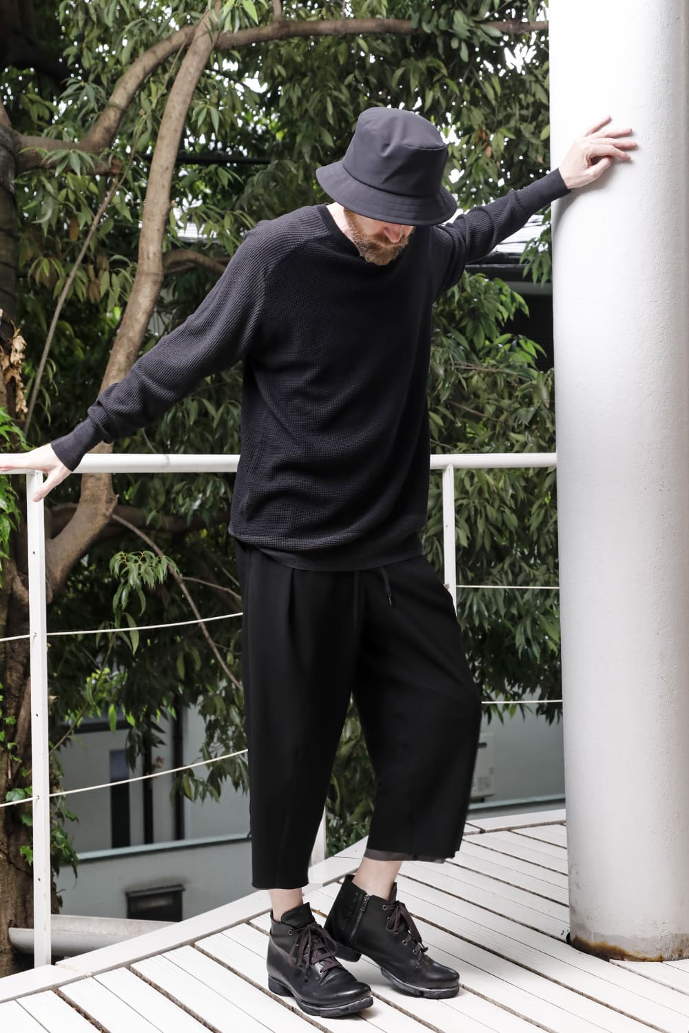 Knit long sleeve cotton / silk / linen