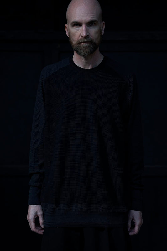 Knit long sleeve cotton / silk / linen