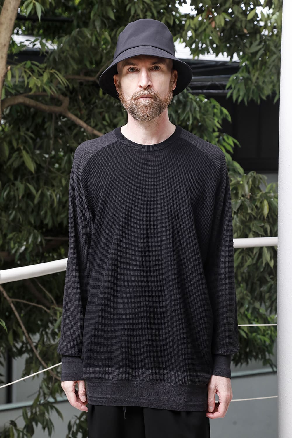 Knit long sleeve cotton / silk / linen