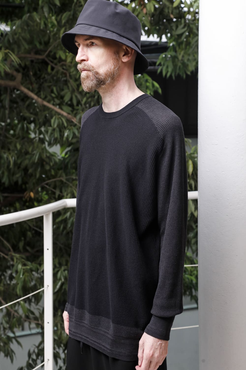 Knit long sleeve cotton / silk / linen