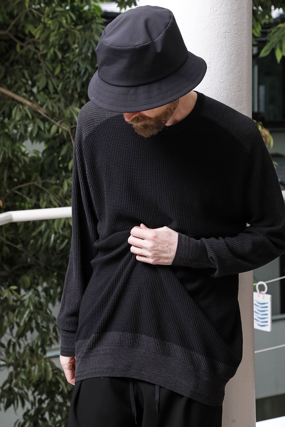 Knit long sleeve cotton / silk / linen