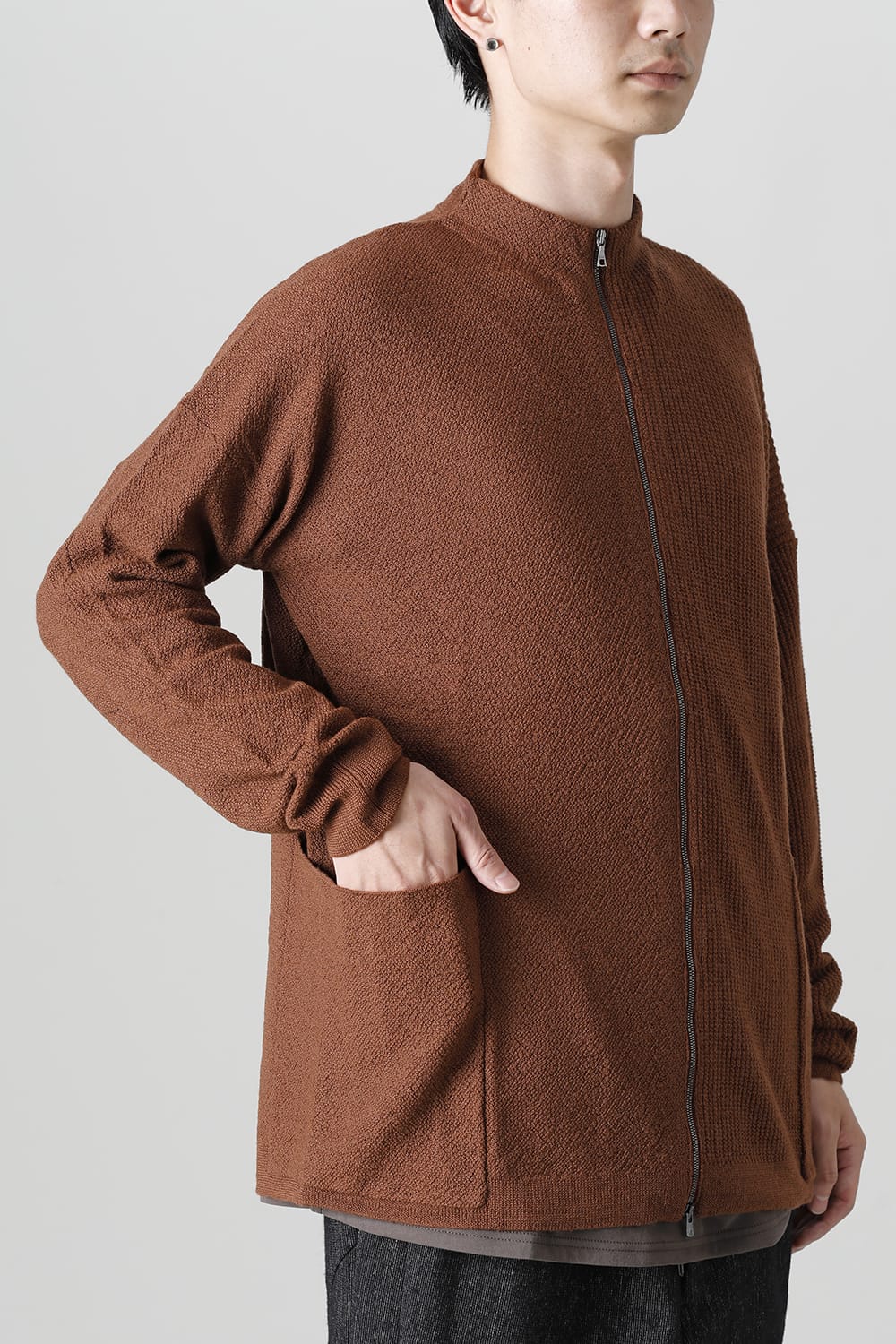 Cardigan merino wool Camel