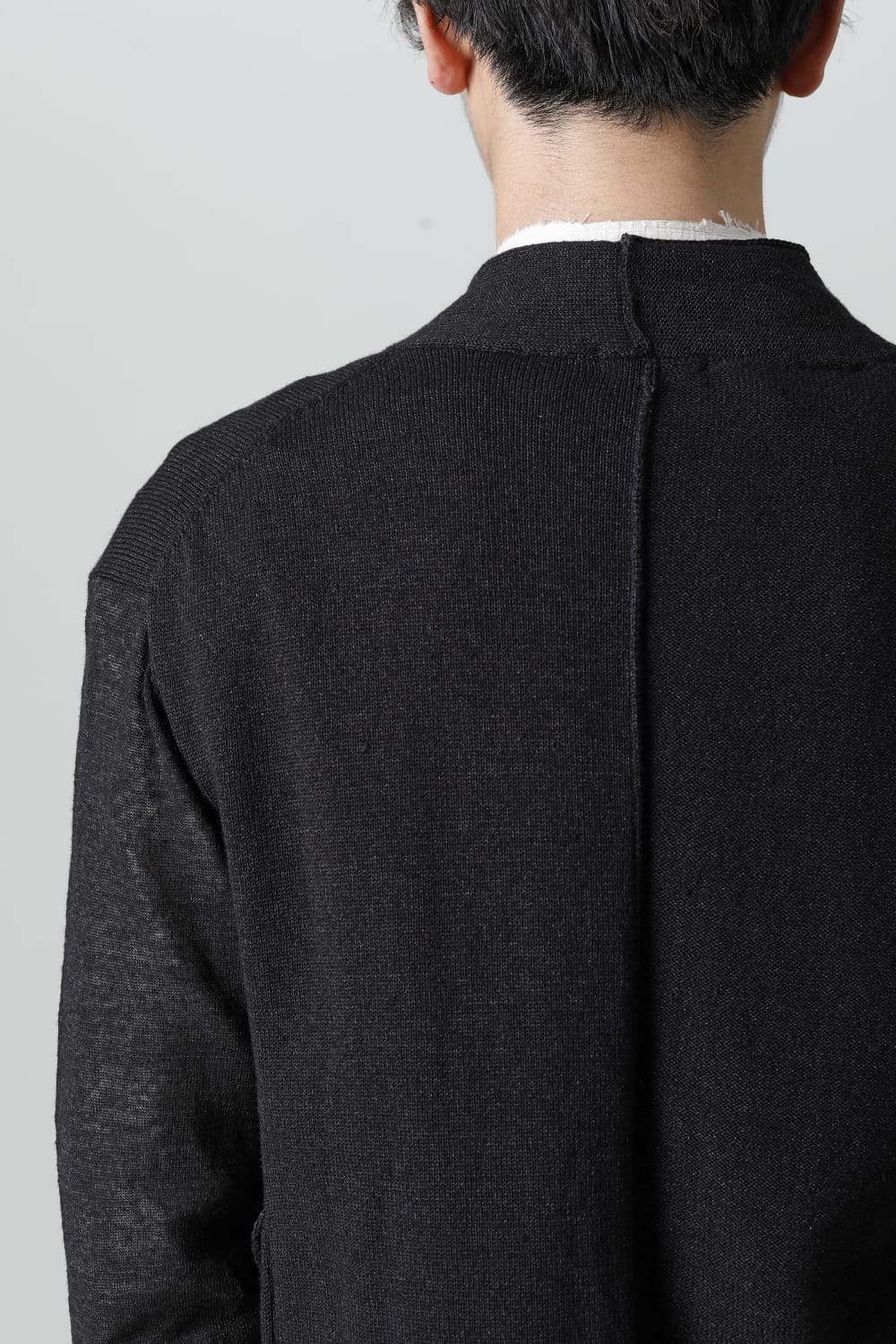 Knit cardigan linen nylon combination