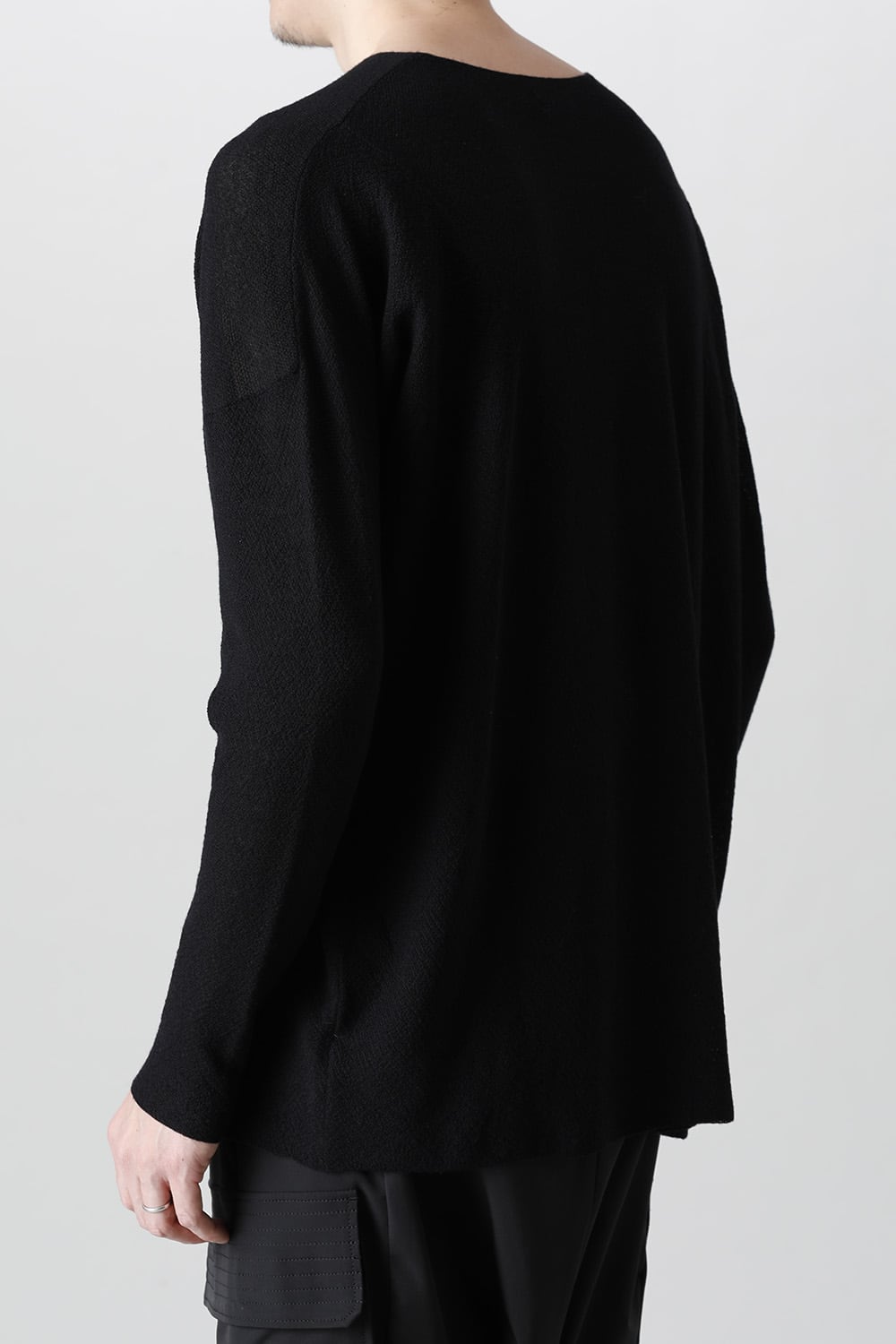 ルーズフィット ロングスリーブ メリノウール  ブラック