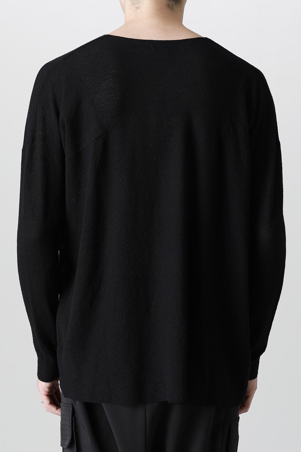 ルーズフィット ロングスリーブ メリノウール  ブラック