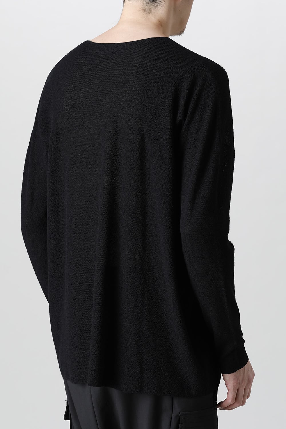 ルーズフィット ロングスリーブ メリノウール  ブラック