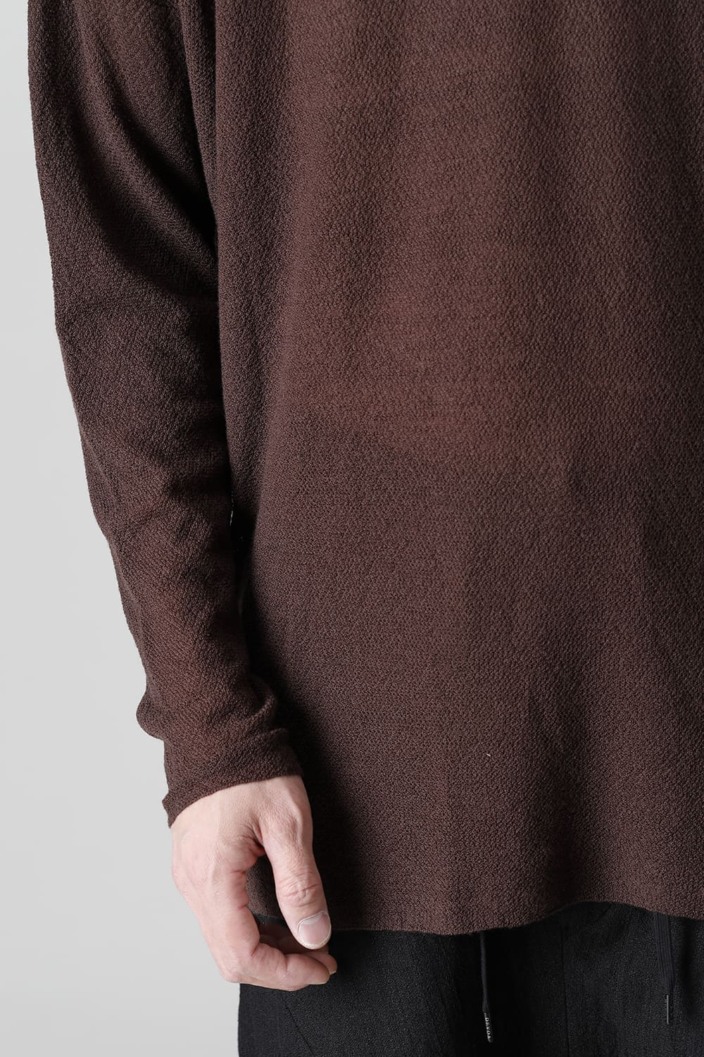ルーズフィット ロングスリーブ メリノウール  ダークブラウン