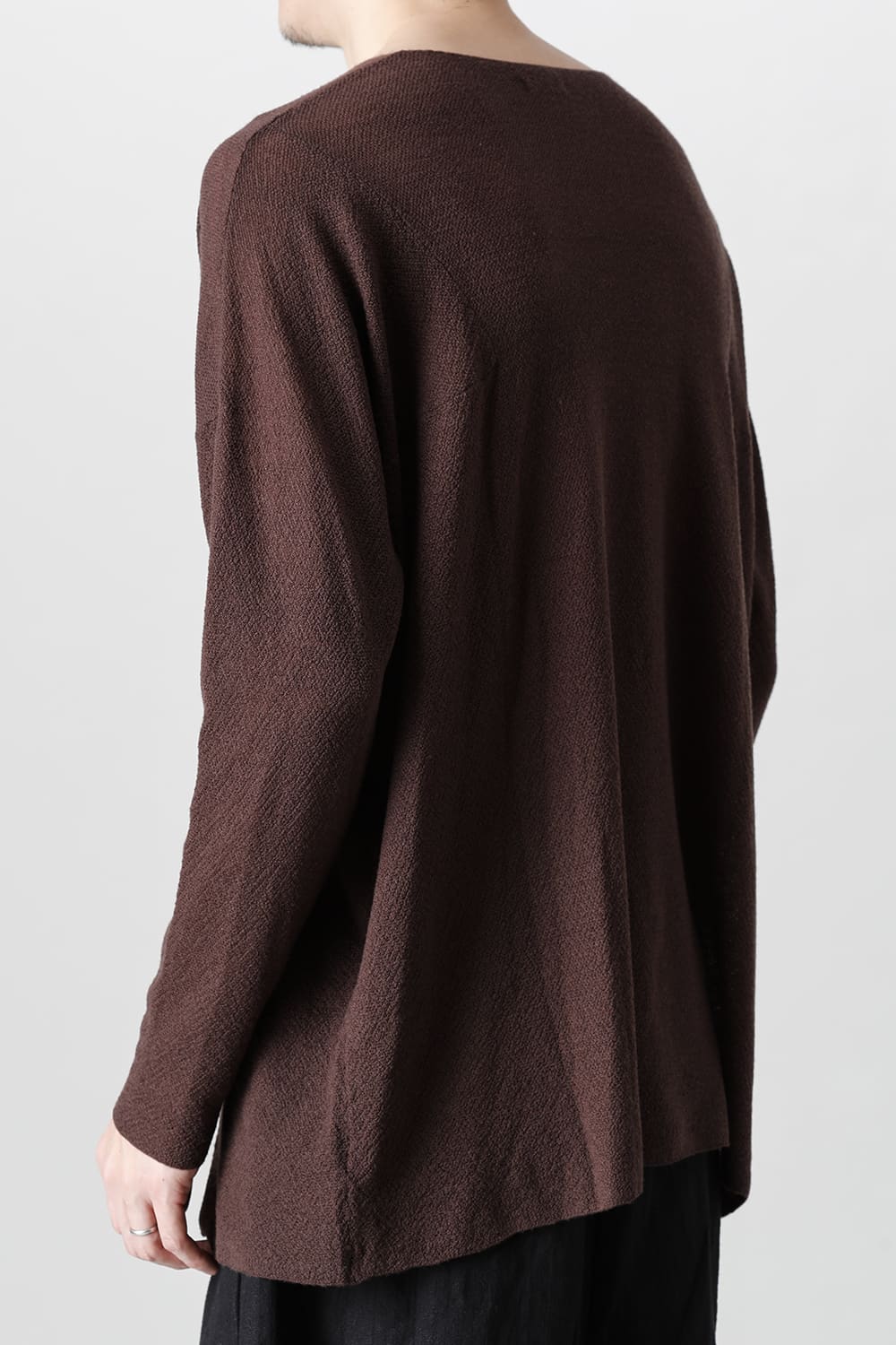 ルーズフィット ロングスリーブ メリノウール  ダークブラウン