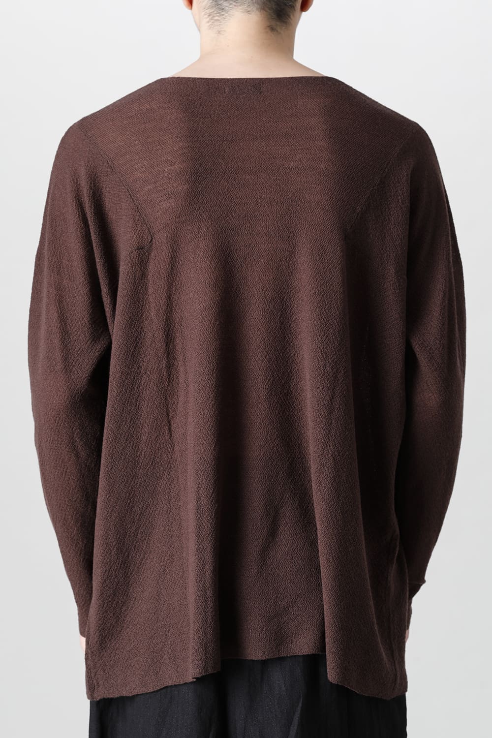 ルーズフィット ロングスリーブ メリノウール  ダークブラウン