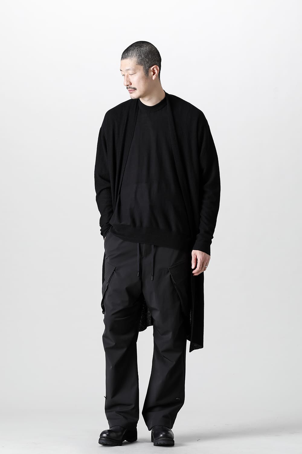 Long cardigan merino wool  Black