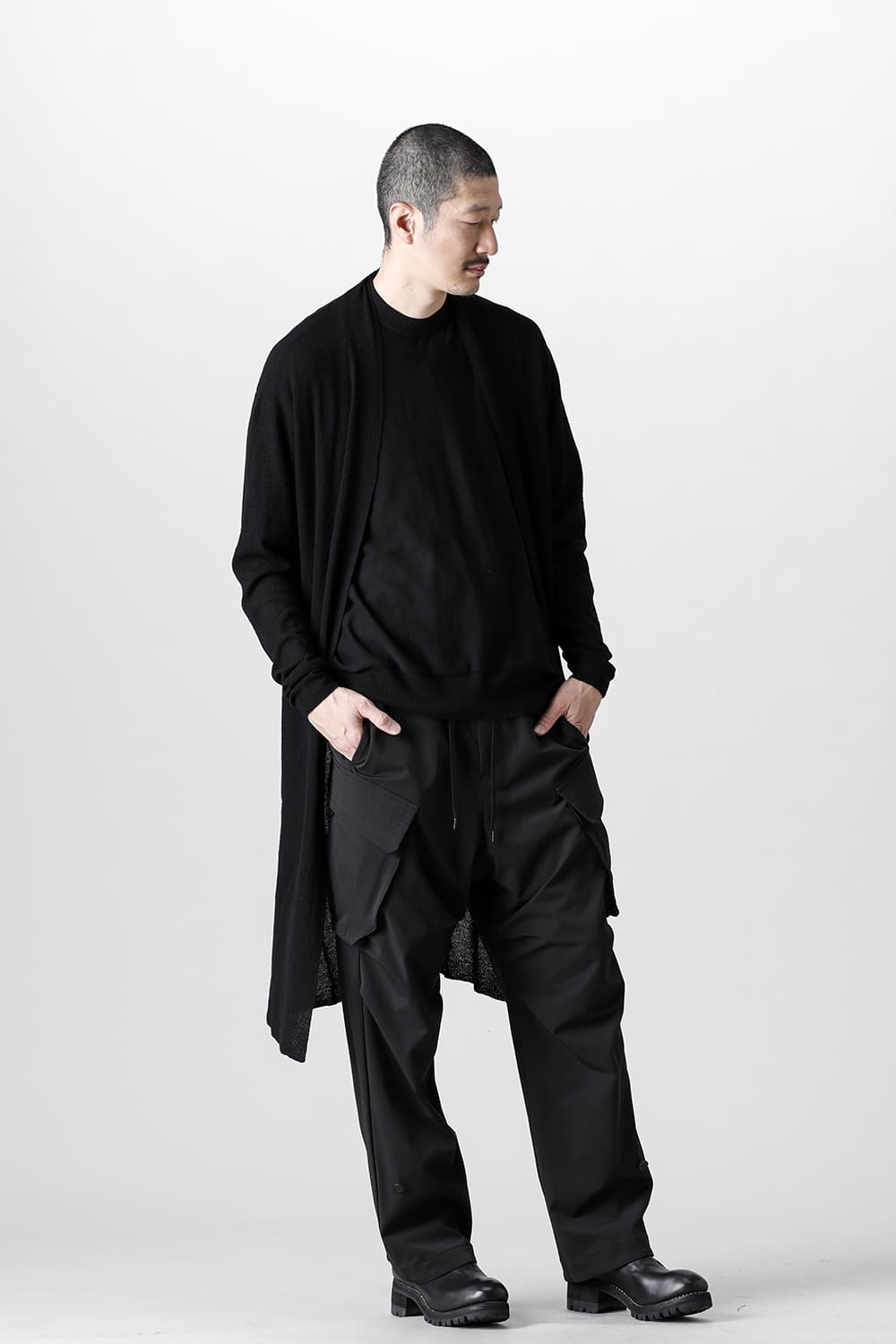 Long cardigan merino wool  Black