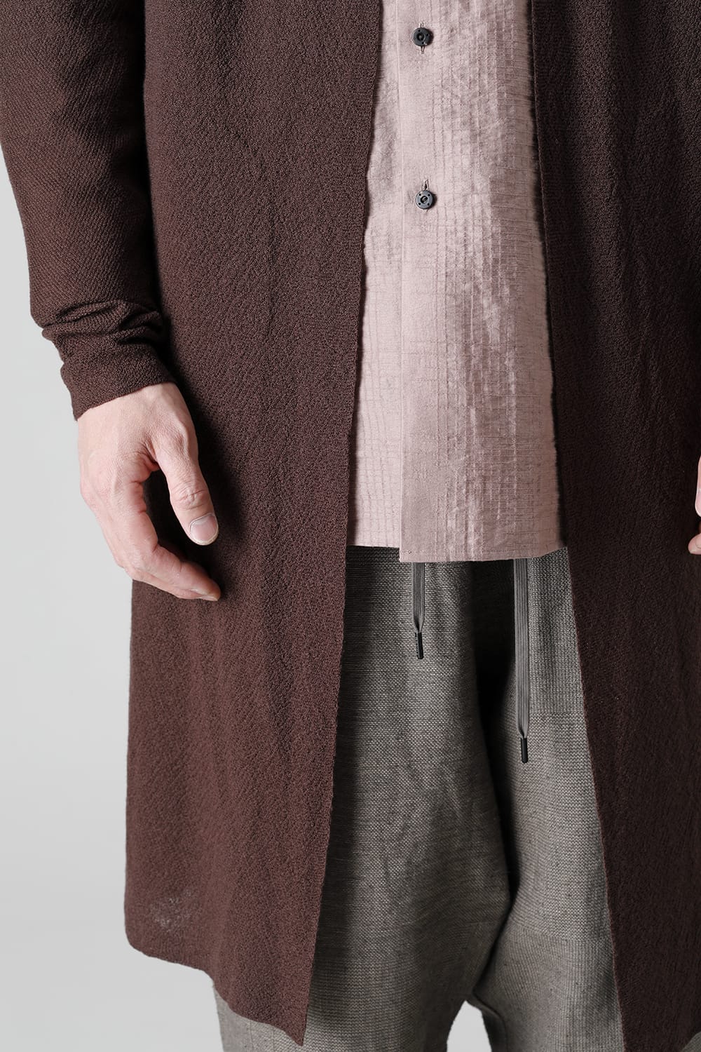 Long cardigan merino wool  Dark Brown
