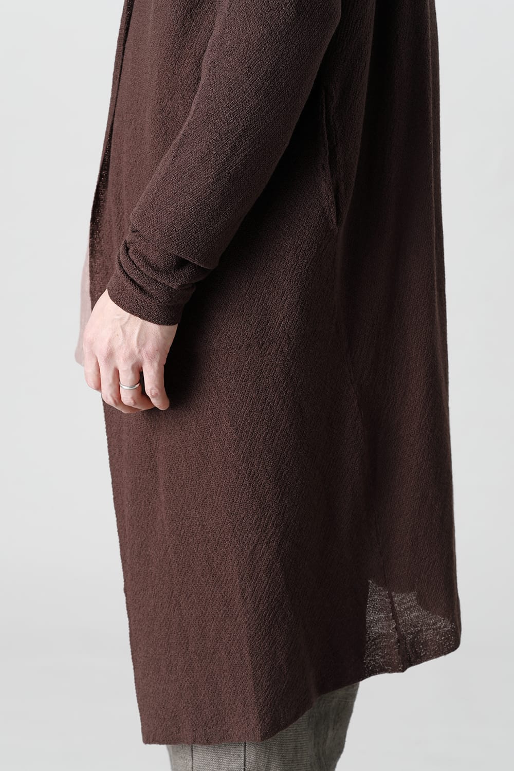 Long cardigan merino wool  Dark Brown