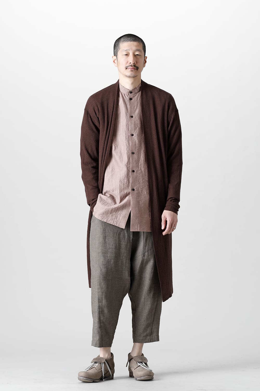 Long cardigan merino wool  Dark Brown