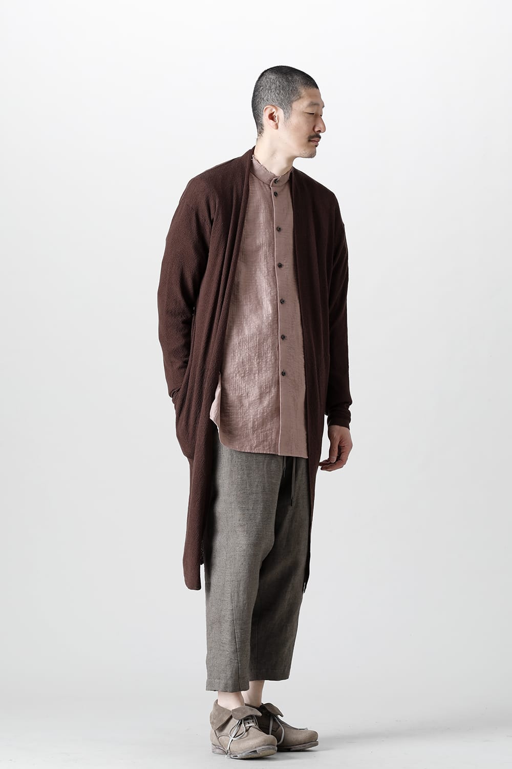 Long cardigan merino wool  Dark Brown