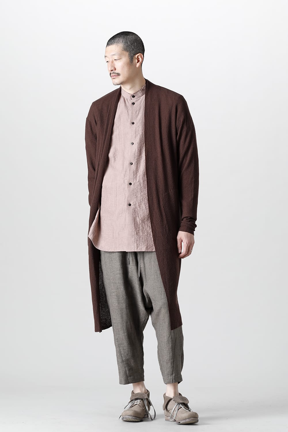 Long cardigan merino wool  Dark Brown