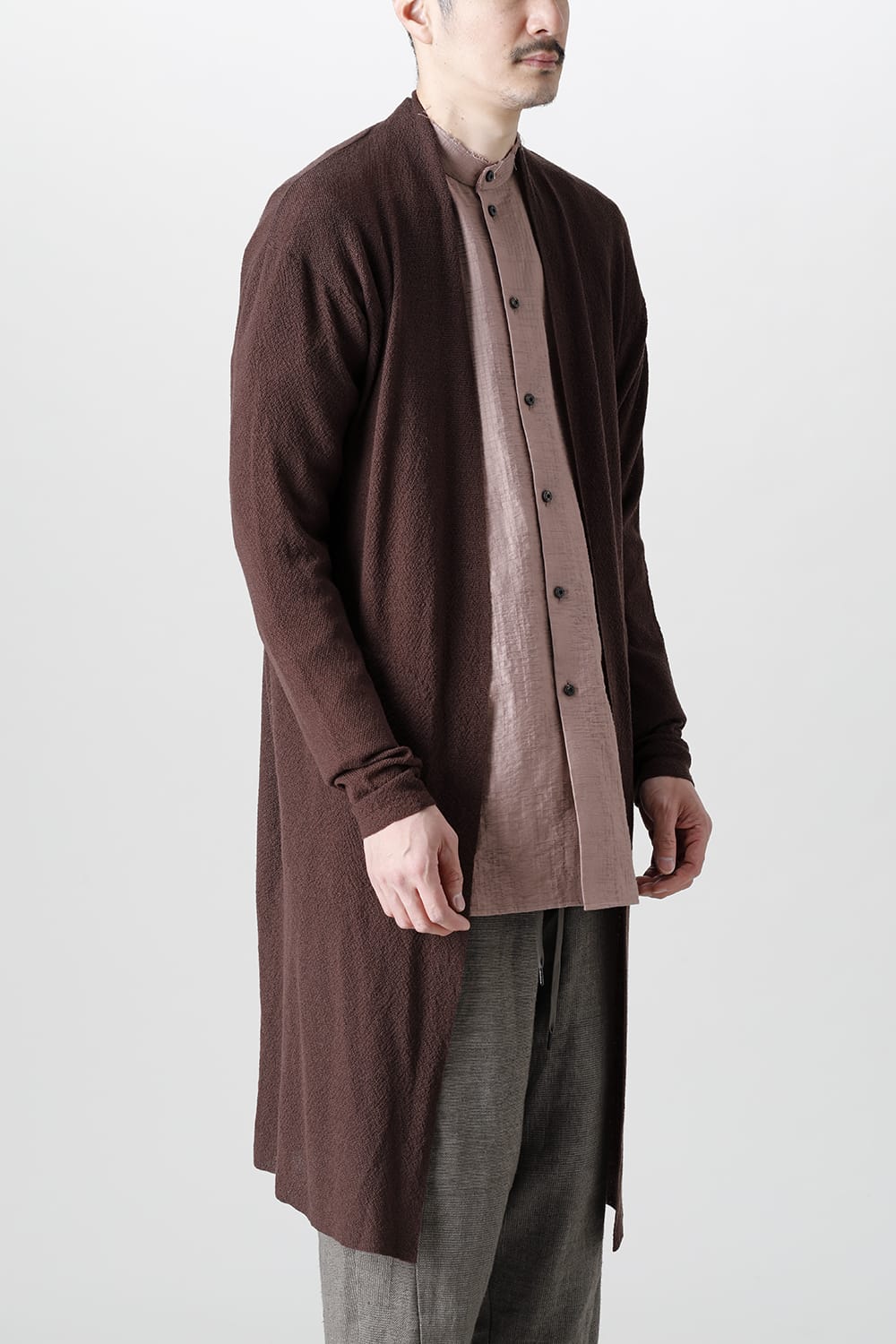 Long cardigan merino wool  Dark Brown