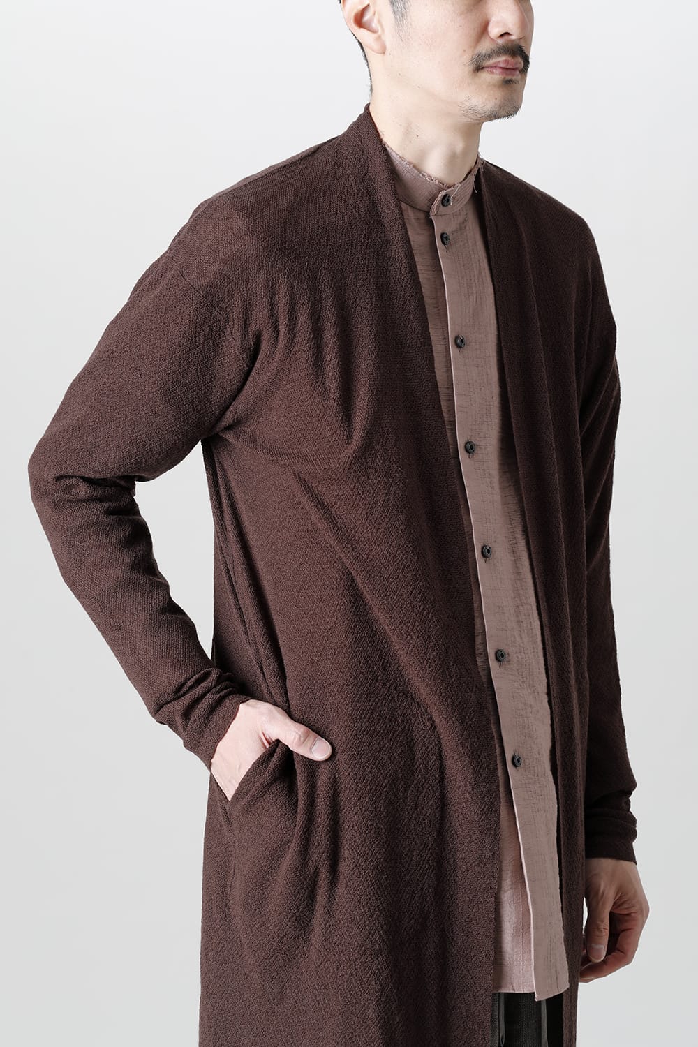 Long cardigan merino wool  Dark Brown