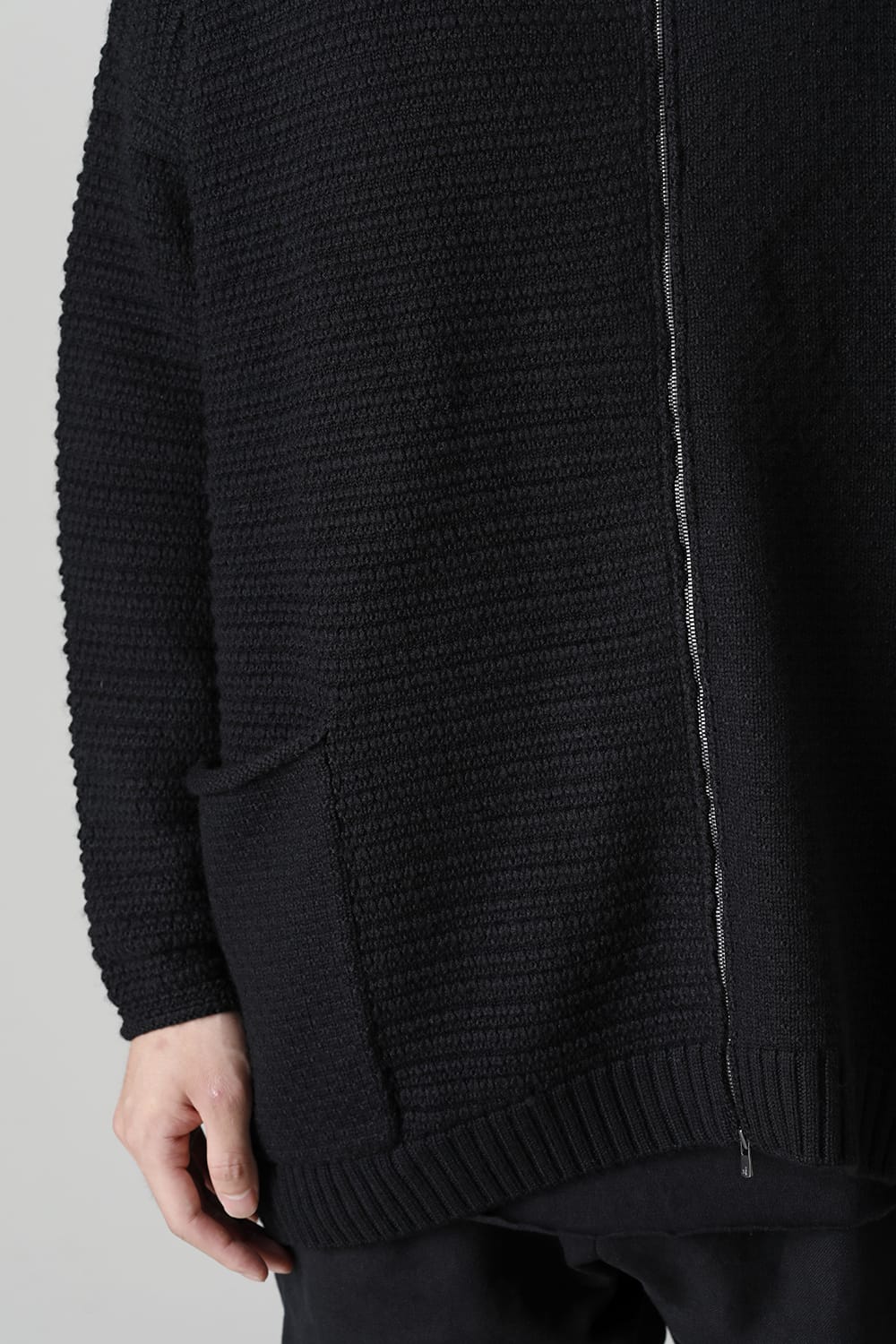 High neck knit merino wool Black