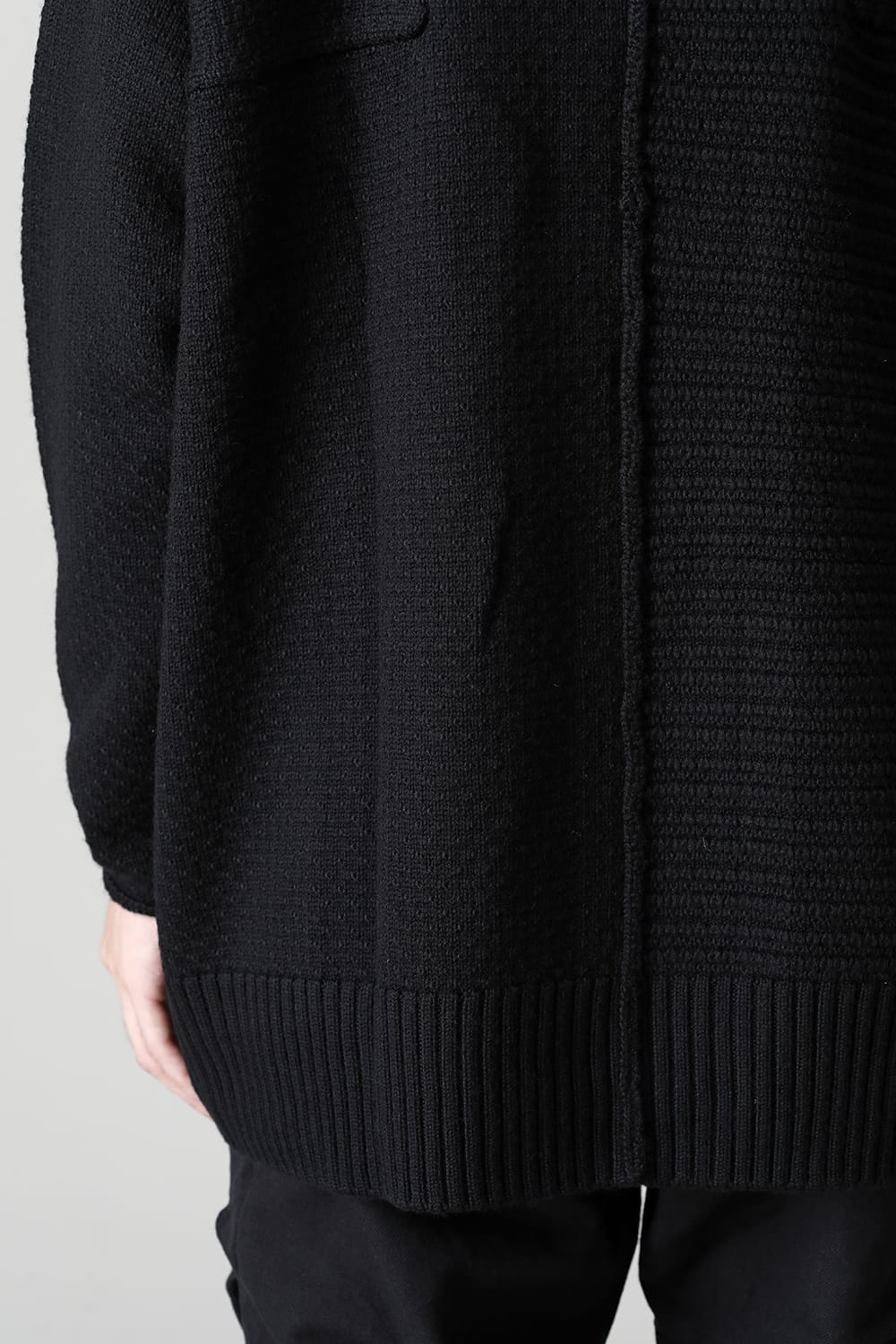 High neck knit merino wool Black