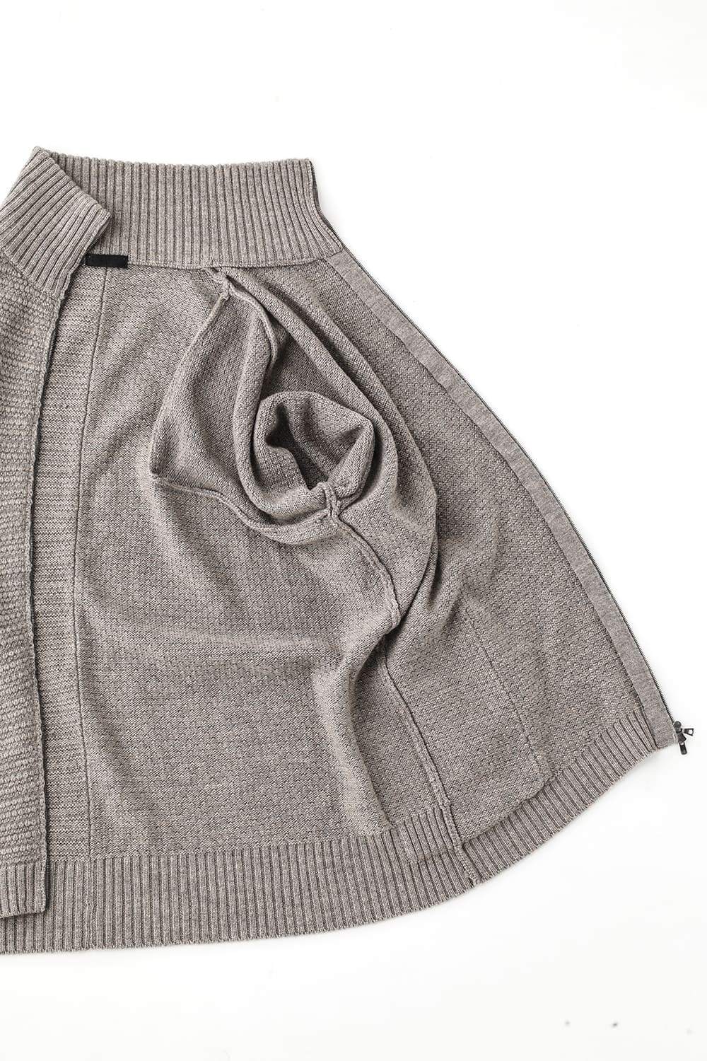 High neck knit merino wool Melange Gray