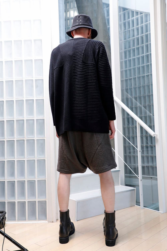 Pullover knit merino wool Black