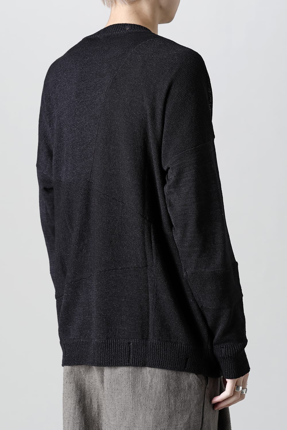 Knit long sleeve linen nylon combination