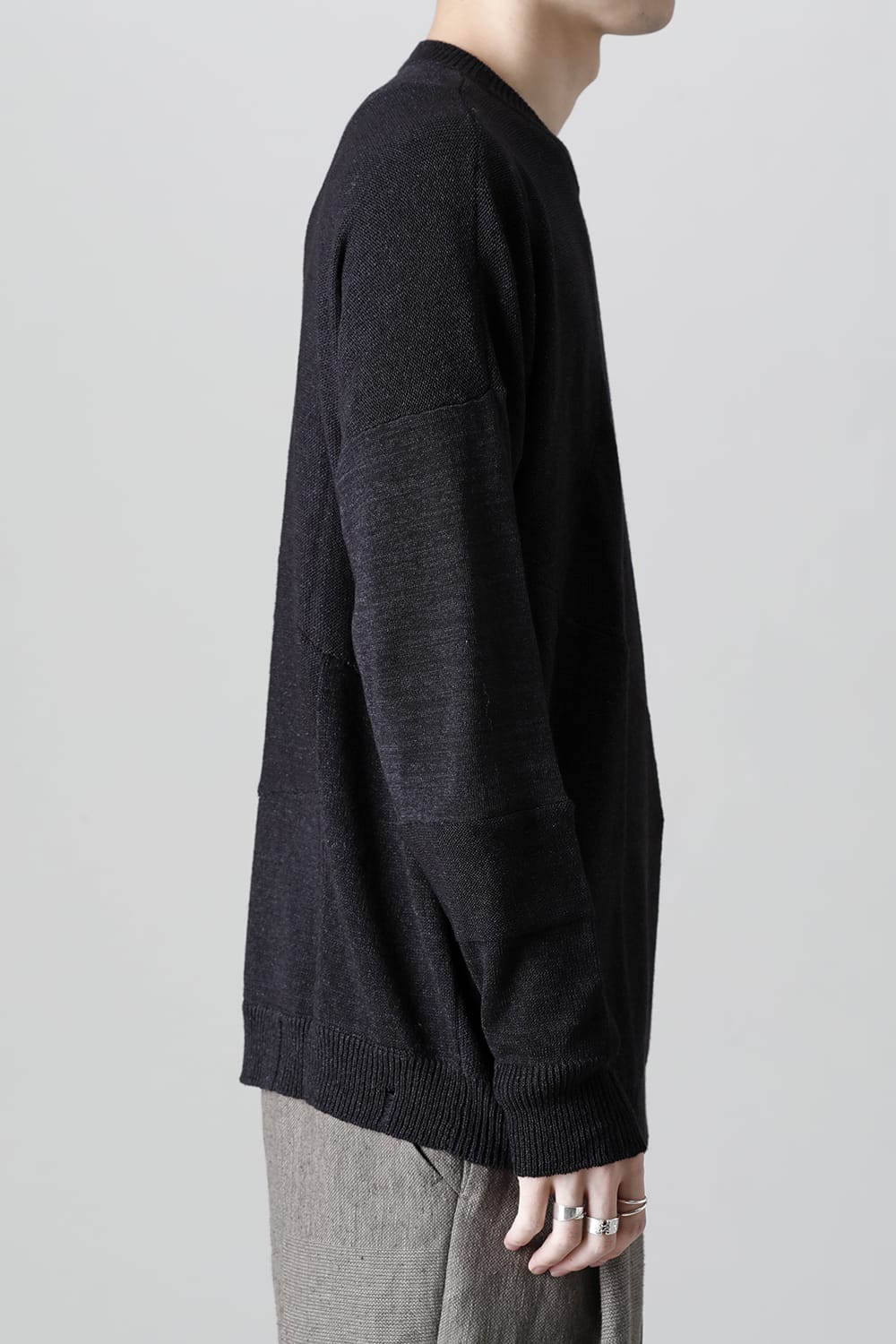 Knit long sleeve linen nylon combination