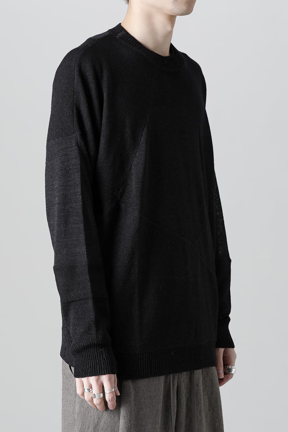 Knit long sleeve linen nylon combination