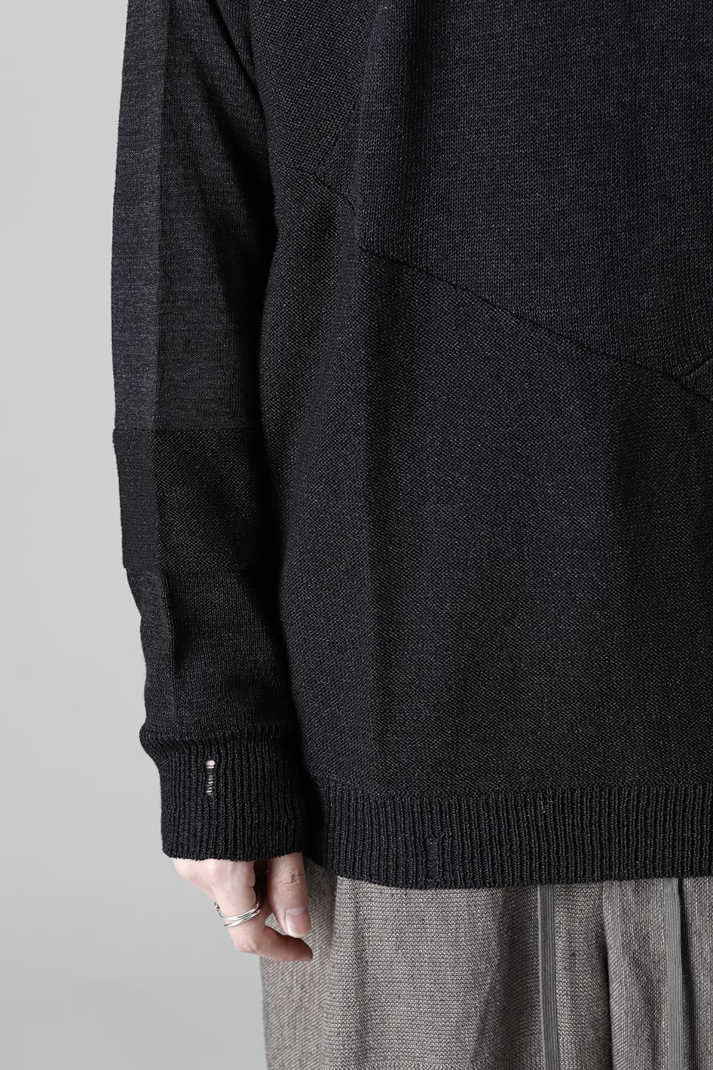 Knit long sleeve linen nylon combination