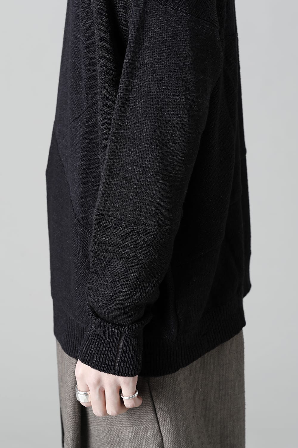 Knit long sleeve linen nylon combination