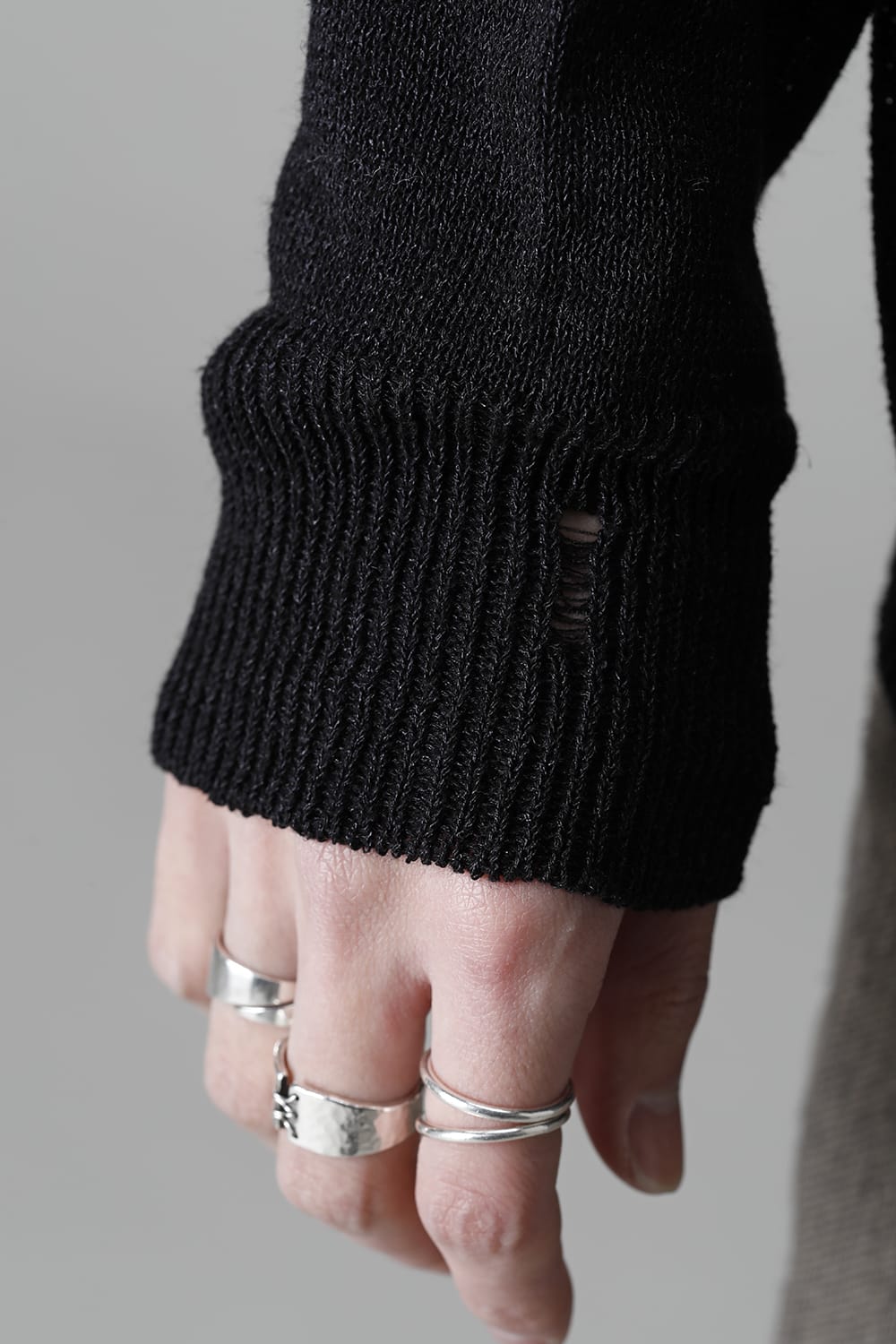 Knit long sleeve linen nylon combination