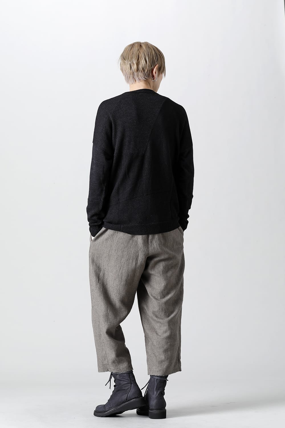 Knit long sleeve linen nylon combination