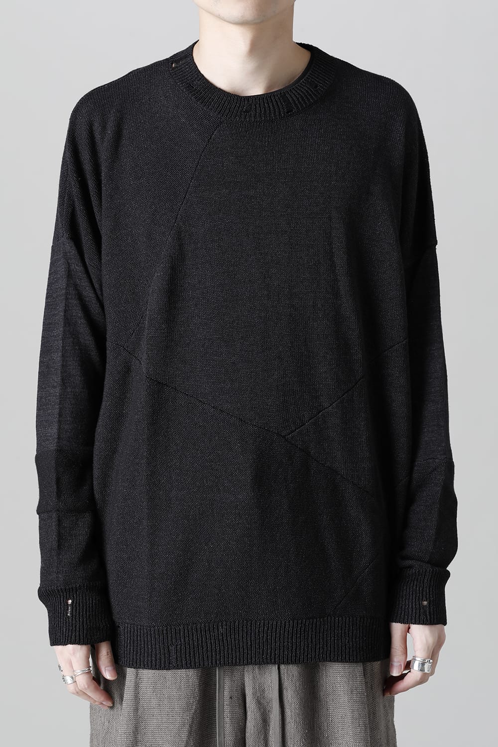 Knit long sleeve linen nylon combination