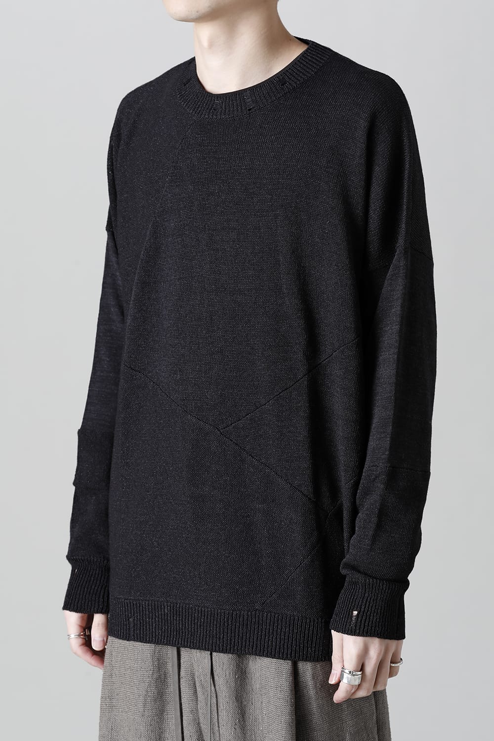 Knit long sleeve linen nylon combination