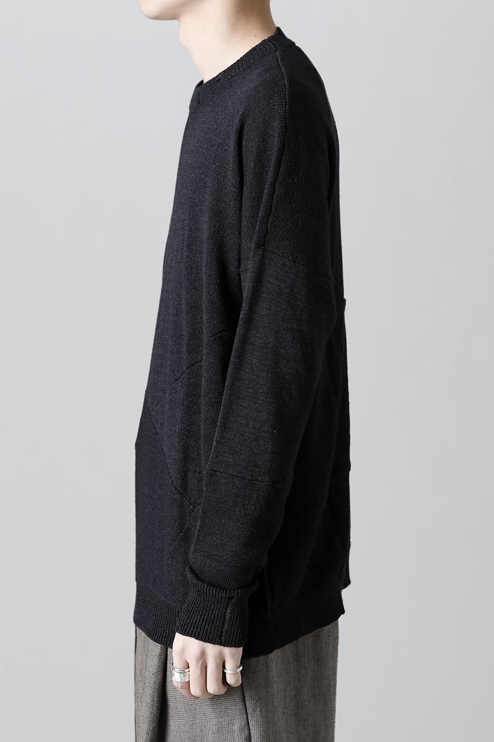 Knit long sleeve linen nylon combination