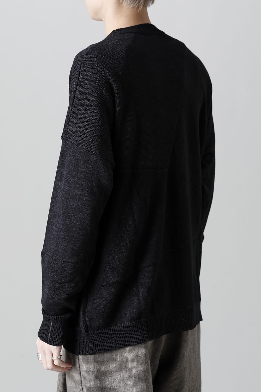 Knit long sleeve linen nylon combination