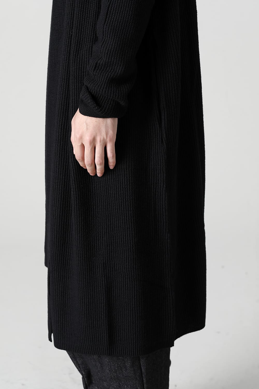 Long cardigan merino wool Black