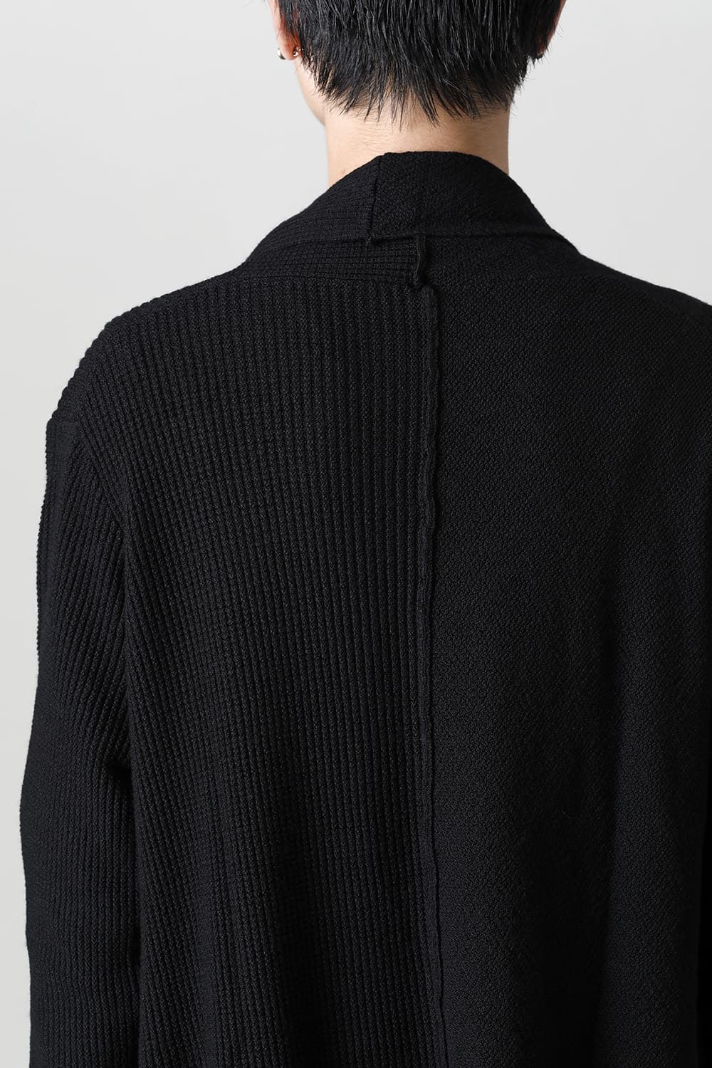 Long cardigan merino wool Black