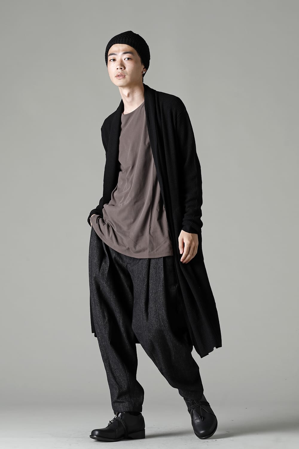 Long cardigan merino wool Black