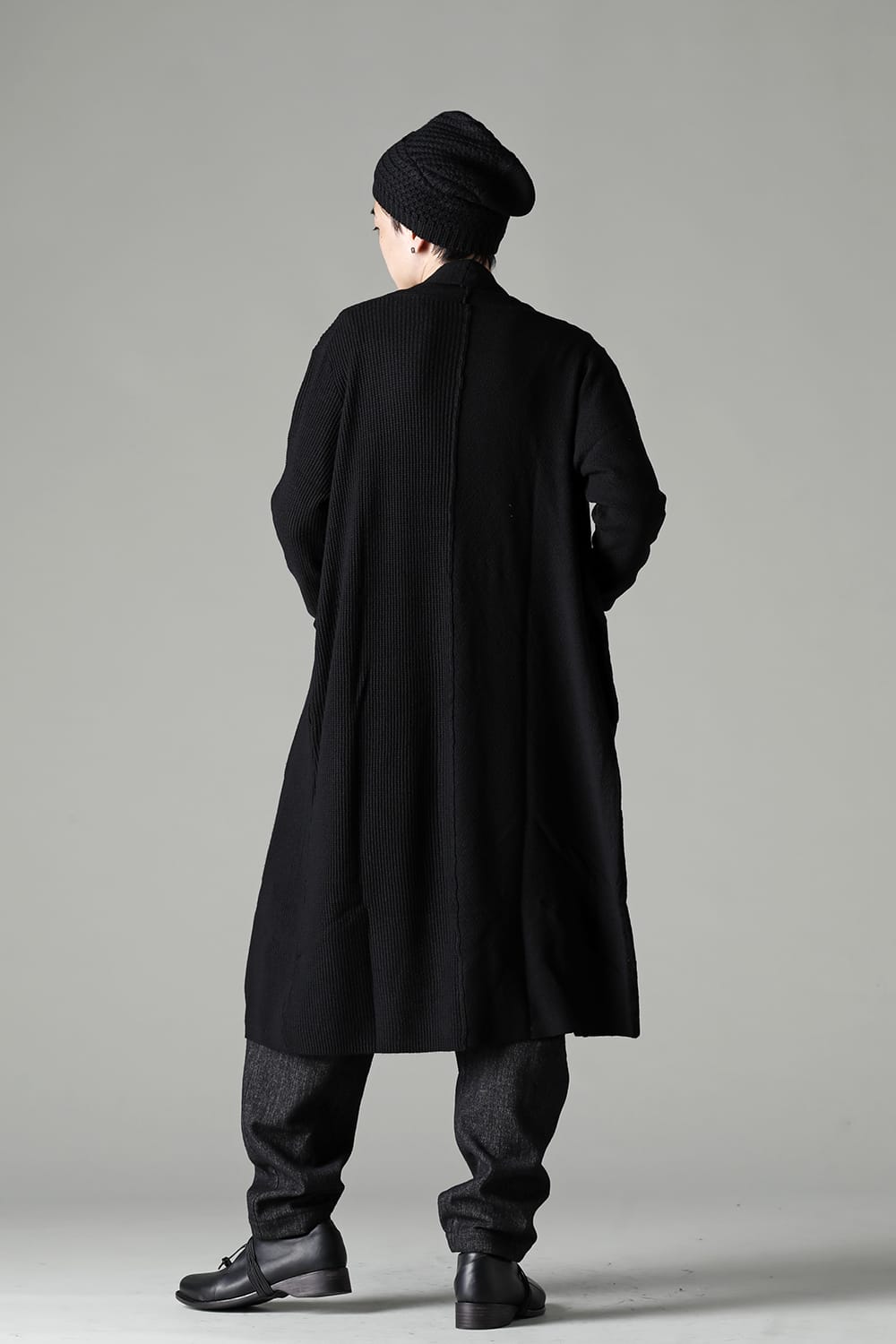 Long cardigan merino wool Black