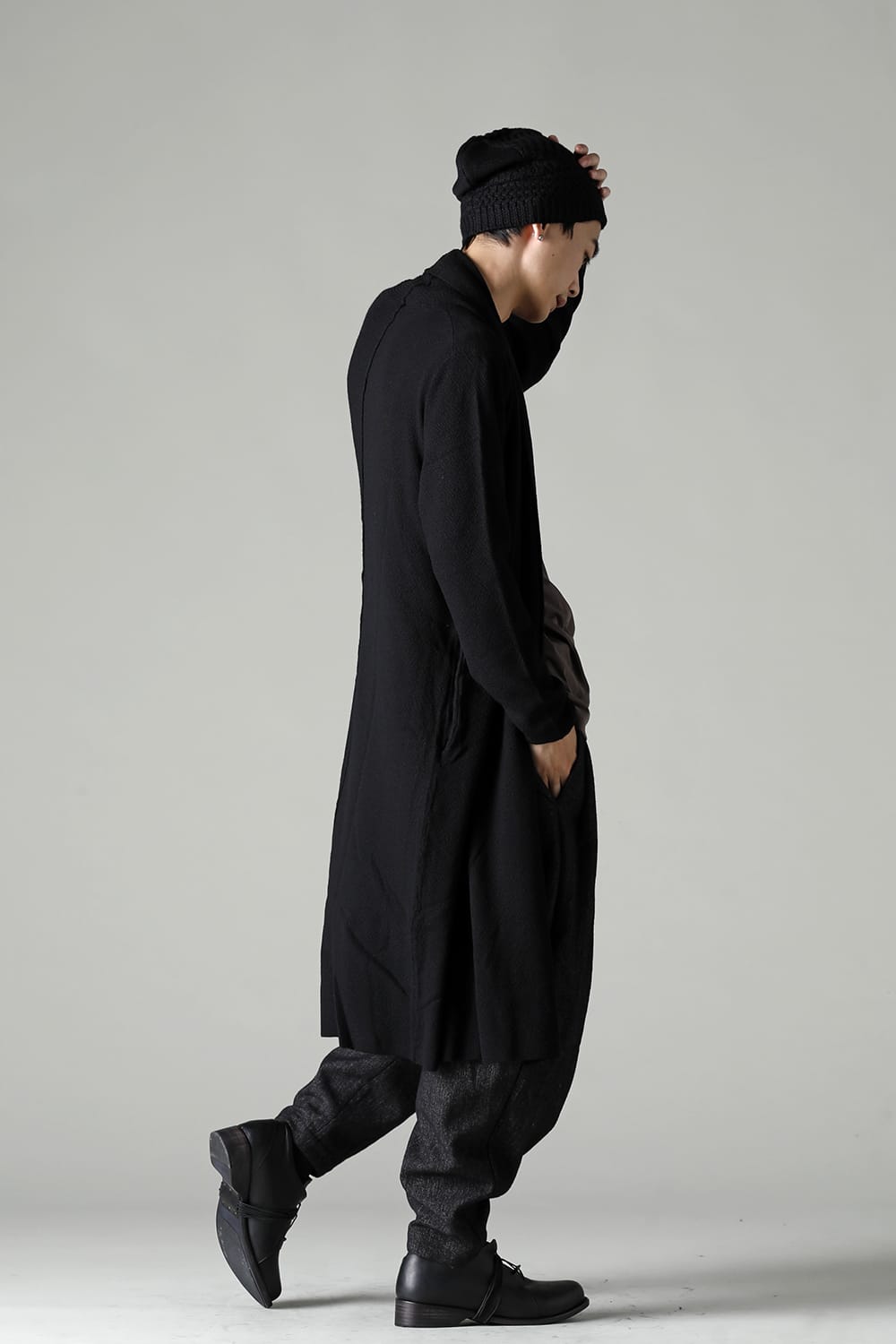 Long cardigan merino wool Black