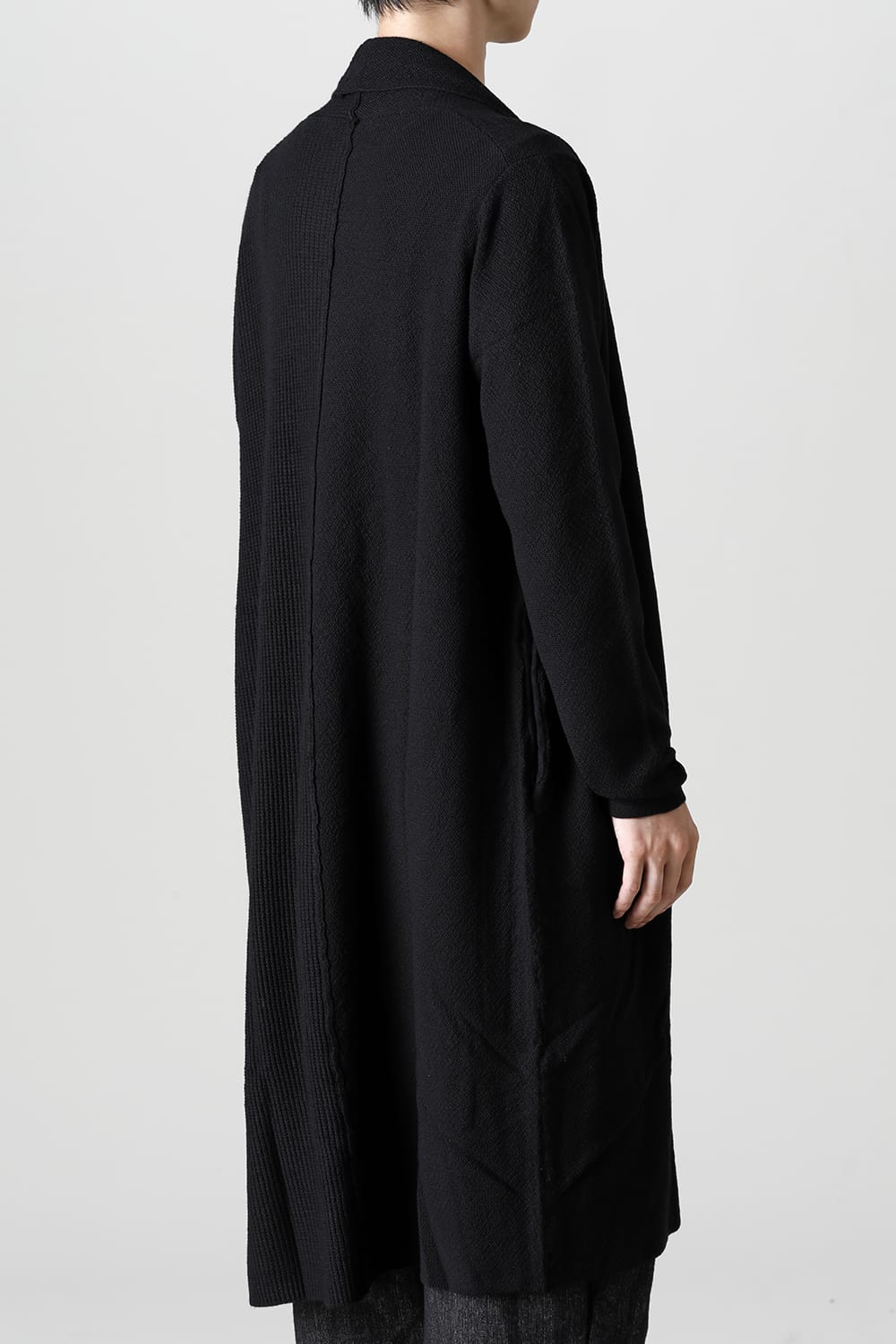 Long cardigan merino wool Black