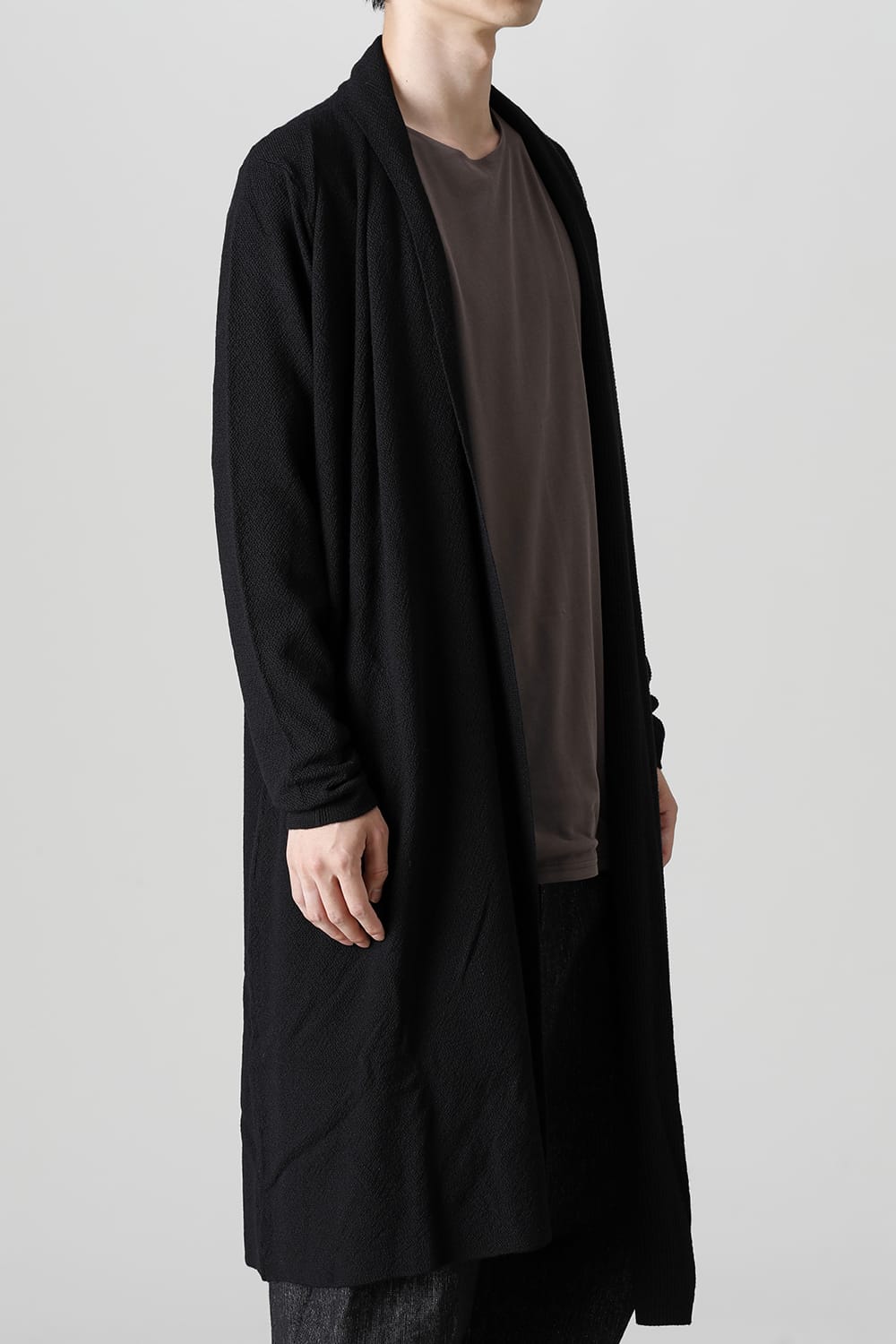 Long cardigan merino wool Black