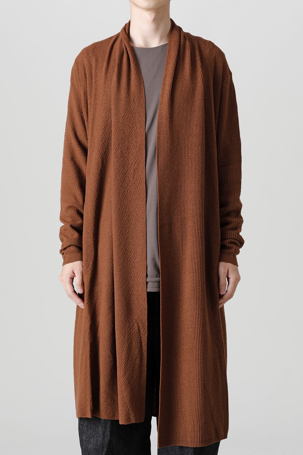 Long cardigan merino wool Camel