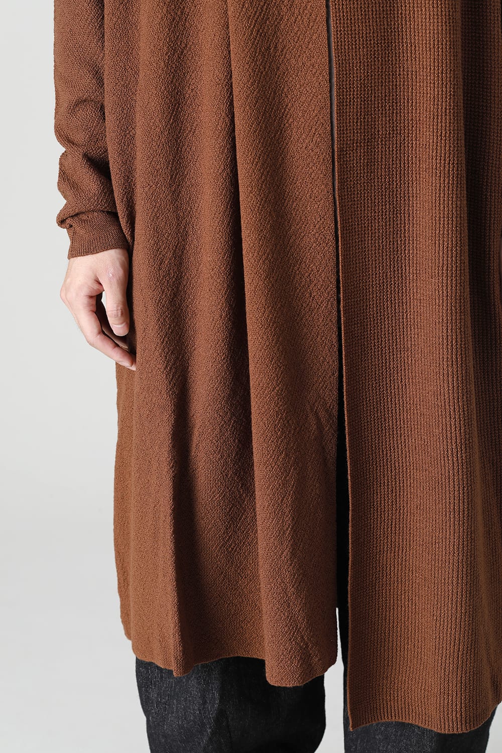 Long cardigan merino wool Camel