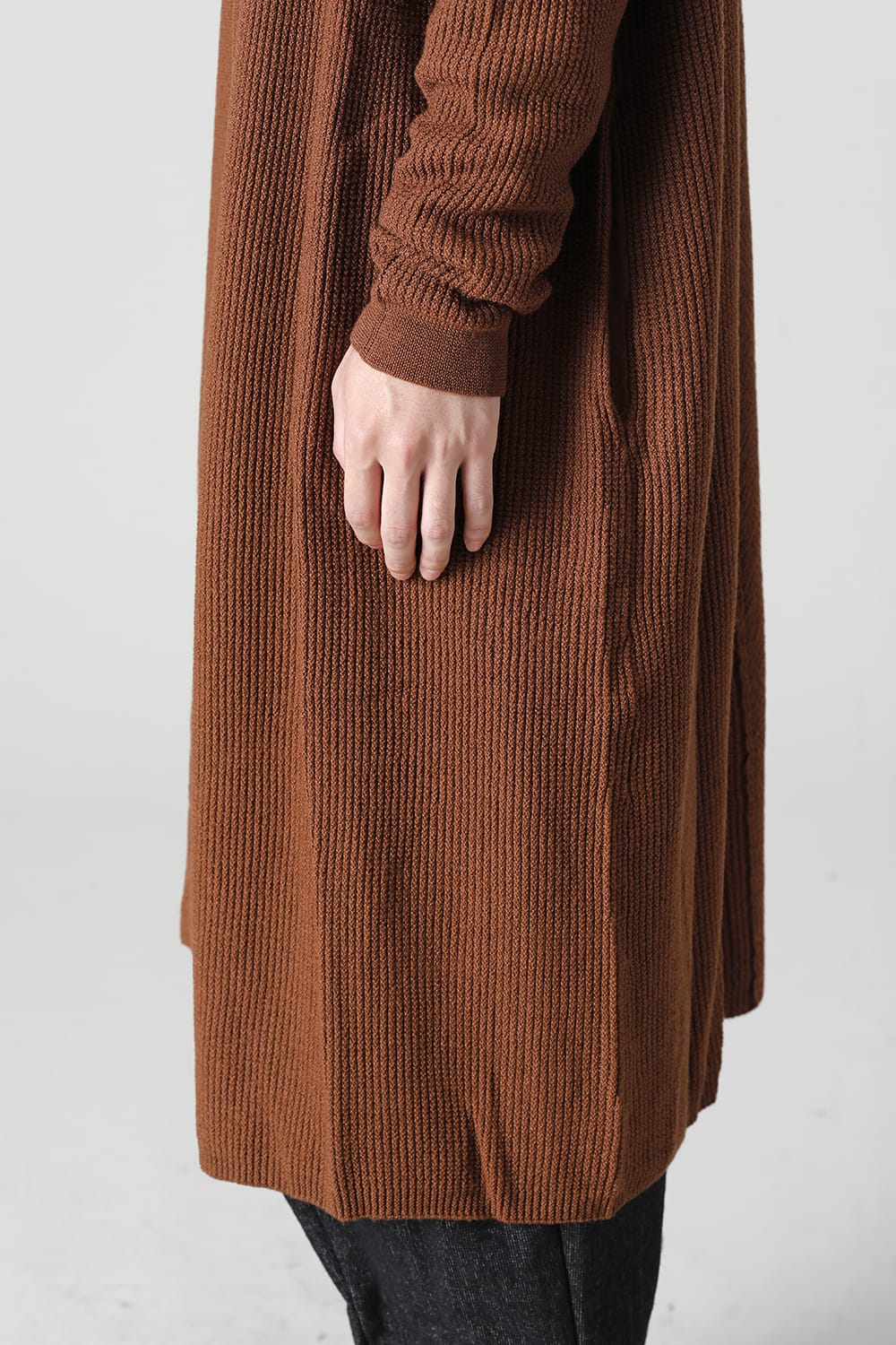 Long cardigan merino wool Camel