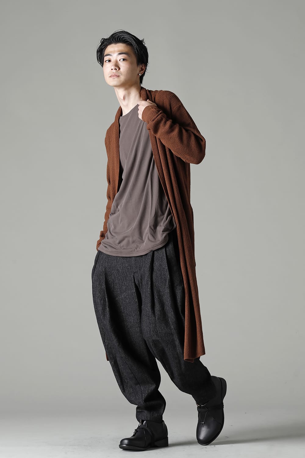 Long cardigan merino wool Camel